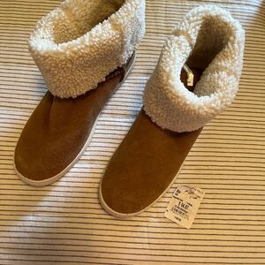 UGG Tan and Cream Wool-Lined Boots